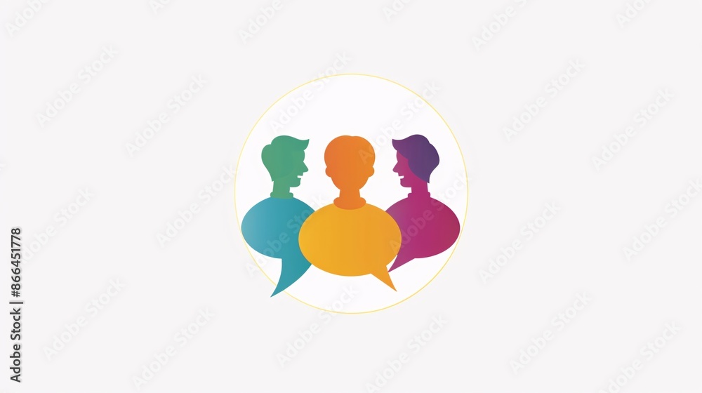 a group of people with speech bubbles a group of people with speech bubbles