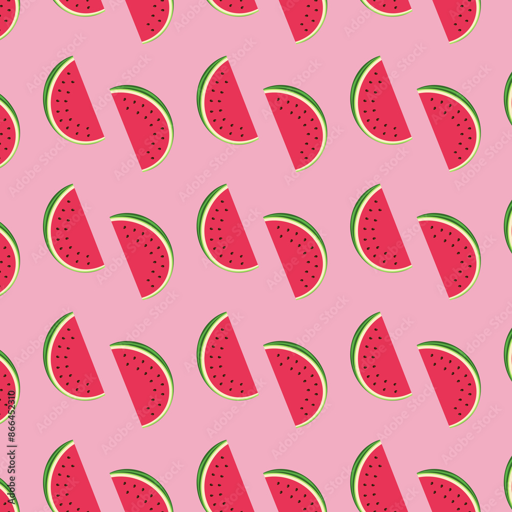 Watermelon pattern on a pink background Watermelon pattern on a pink background