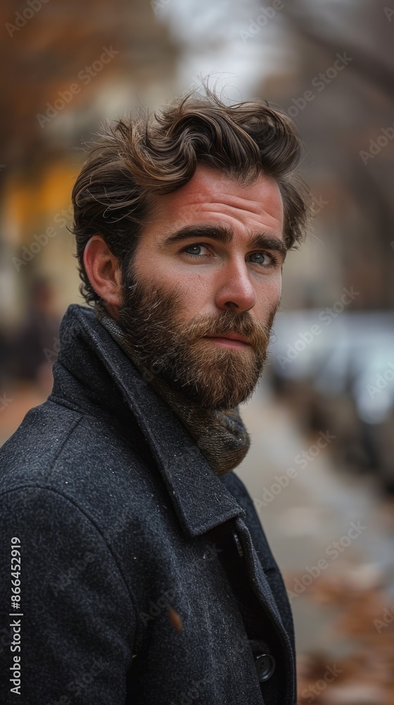 French man with a beard and a casual look French man with a beard and a casual look