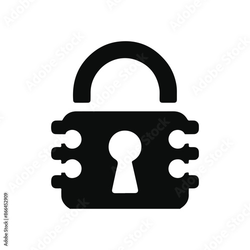 Minimalist Lock Logo Silhouette for Security Branding