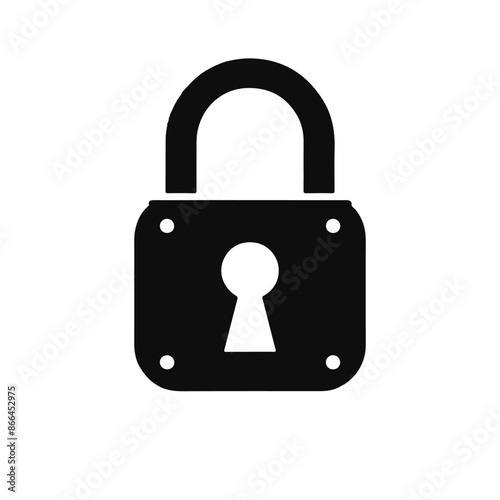 Minimalist Lock Logo Silhouette for Security Branding