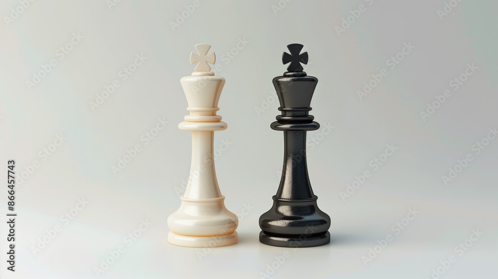 Chess king and queen on a white background. Chess king and queen on a white background.