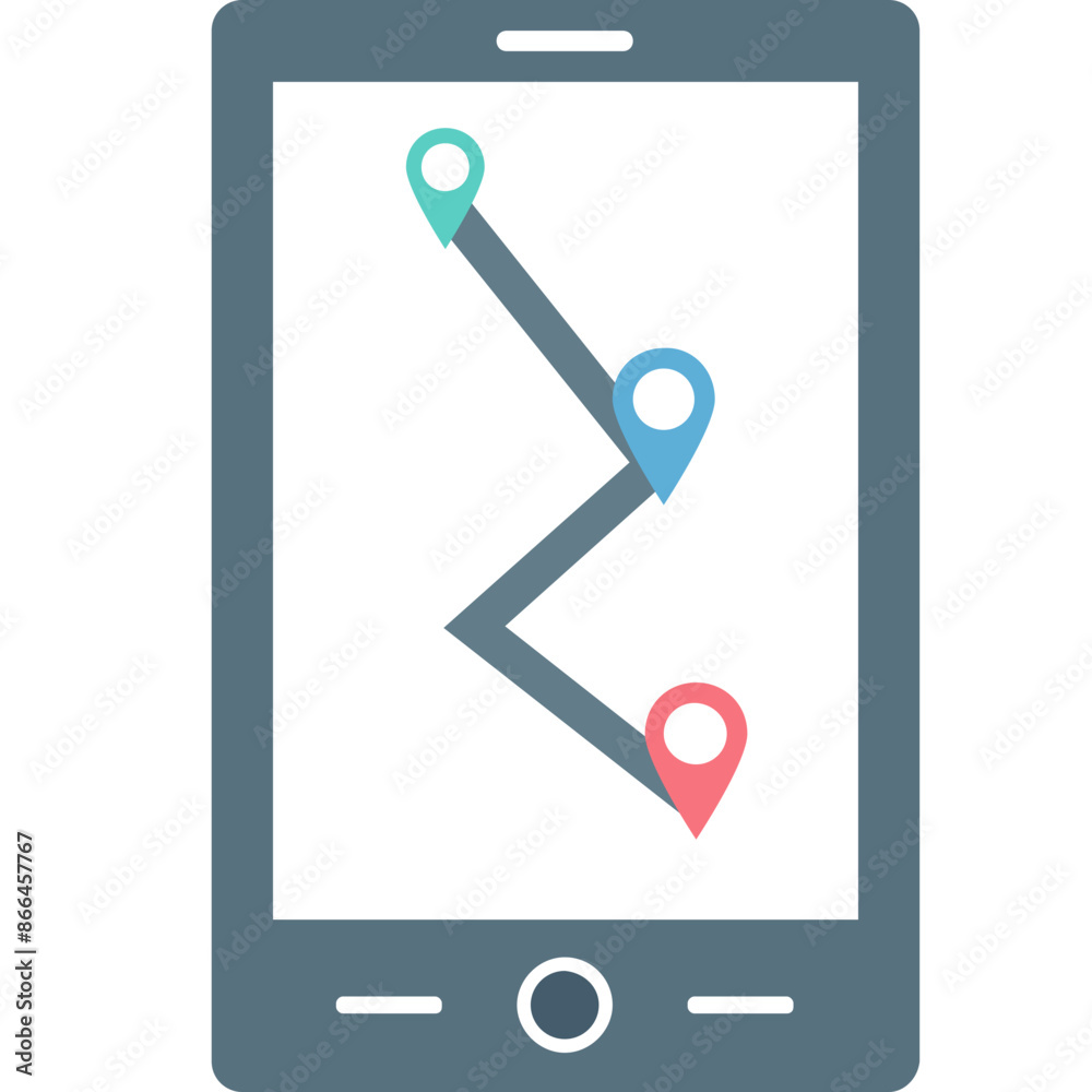 Map Device vector icon in the flat style Map Device vector icon in the flat style