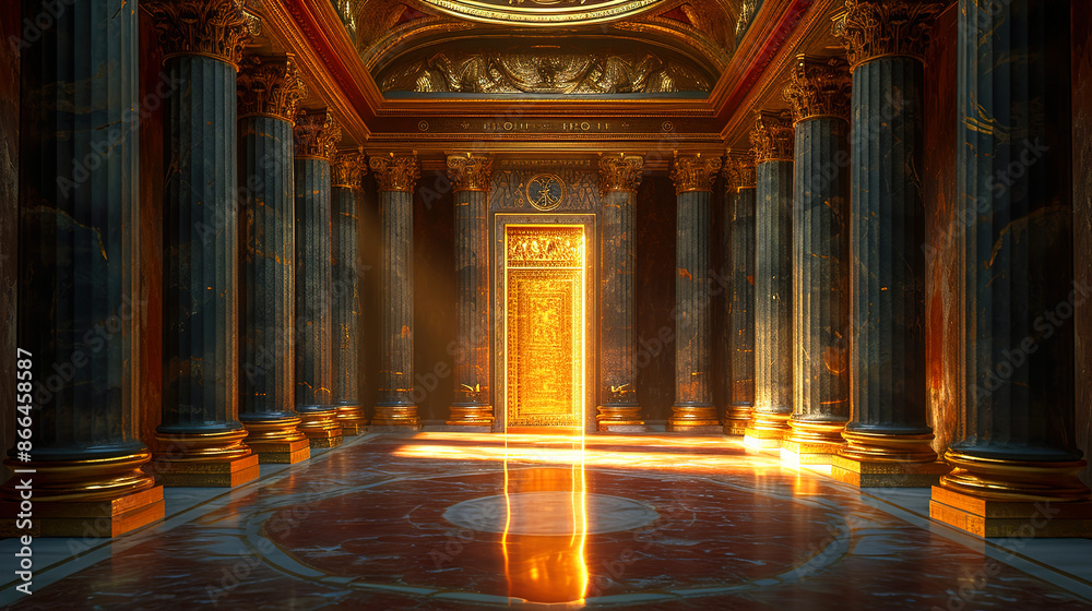 Fantasy ornate in a majestic palace hallway Fantasy ornate in a majestic palace hallway