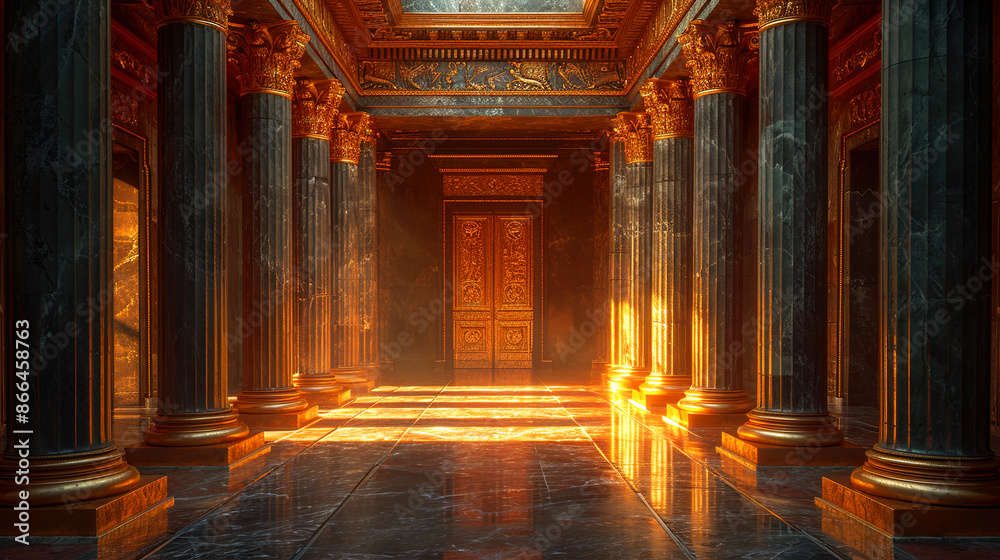 Obraz premium Fantasy ornate in a majestic palace hallway