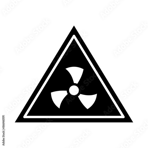 radioactive danger sign icon, silhouette vector isolated on white background. simple and modern design