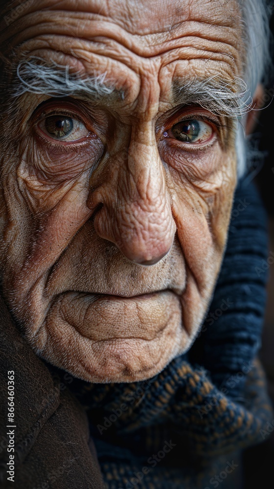 Elderly Italian man with wrinkles Elderly Italian man with wrinkles