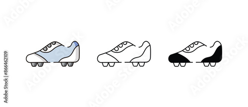 Soccer cleats icons vector set stock illustration
