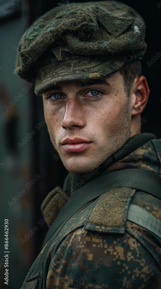 Canadian man in a military uniform, looking honorable Canadian man in a military uniform, looking honorable