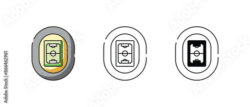 Stadium icons vector set stock illustration