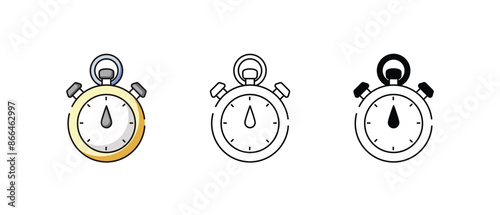Stopwatch icons vector set stock illustration