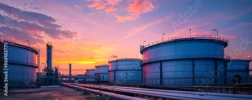 Colorful Sunset Over Indust...