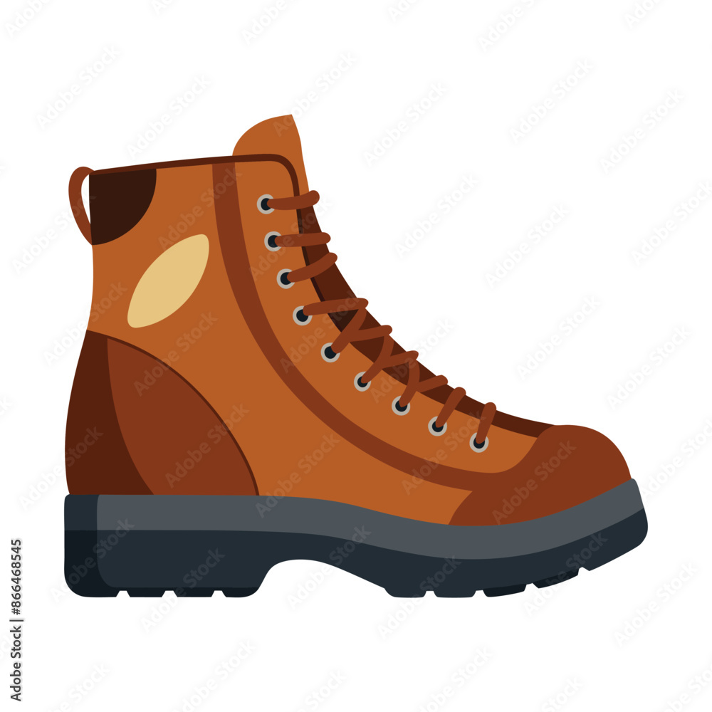 waterproof hiking boot illustration on white waterproof hiking boot illustration on white