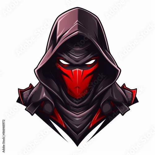 Red Ninja Warrior. Gaming Logo Design Concept for Esports and Streaming