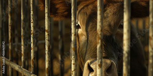 Animal Rights: A powerful image of an animal in a cage, symbolizing the issue of animal cruelty and exploitation