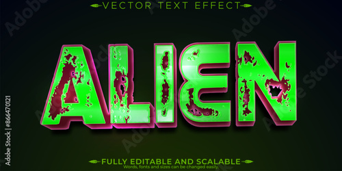 Alien ufo text effect, editable game and movie text style