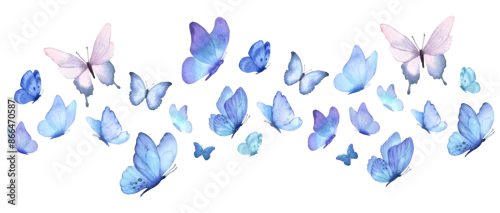 Panel kuchenny z motywem Butterfly collection. Watercolor illustration. Colorful Butterflies clipart set. Baby shower design elements. Party invitation, birthday celebration. Spring, summer decoration. Flock