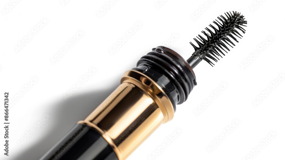 Close-up of Mascara Applicator with Gold Trim Close-up of Mascara Applicator with Gold Trim