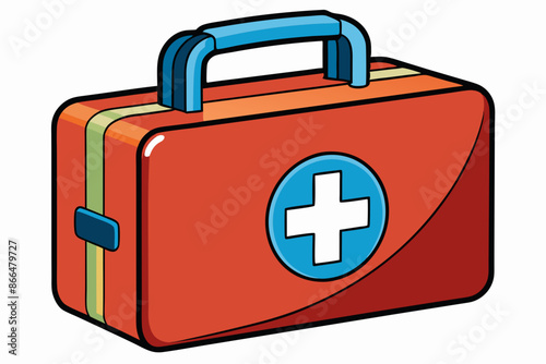 Hand drawn vector illustration of first aid kit (