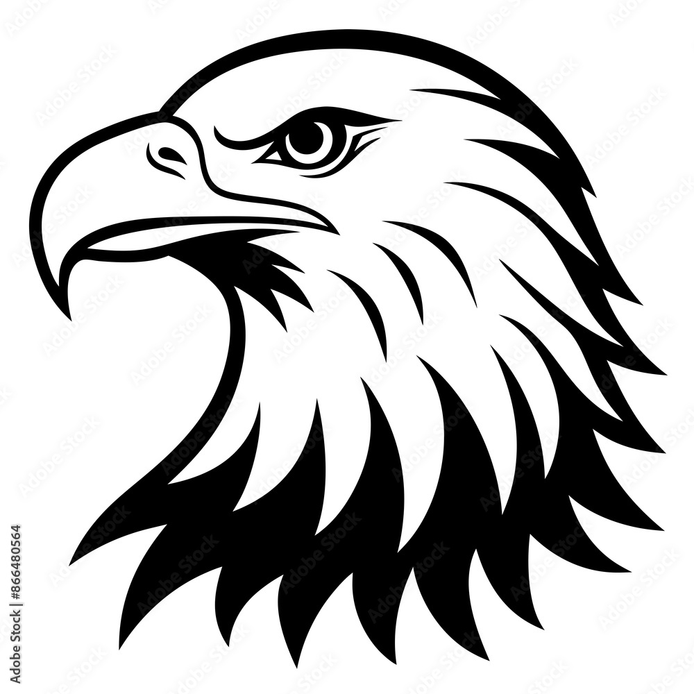 Obraz premium American bald eagle vector silhouette illustration