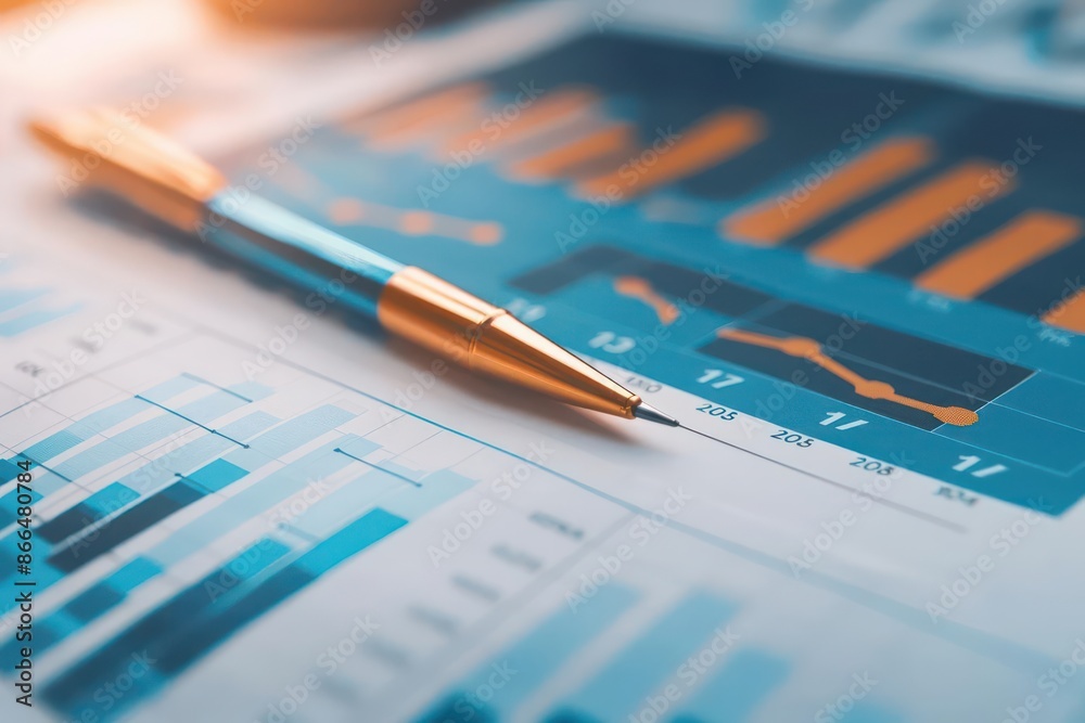 A conceptual image of market analysis tools like charts and graphs, perfect for a banner with ample copy space A conceptual image of market analysis tools like charts and graphs, perfect for a banner with ample copy space