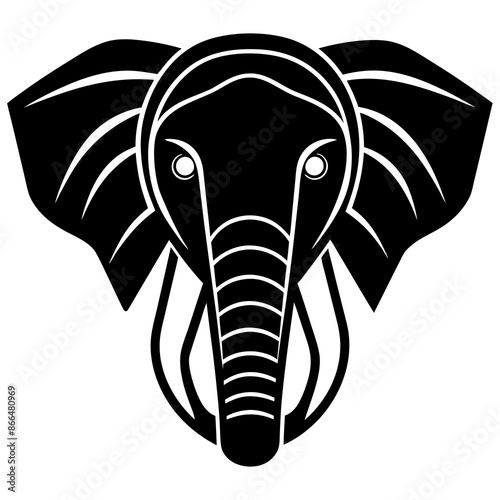 Wallpaper Mural elephant head logo vector silhouette illustration Torontodigital.ca