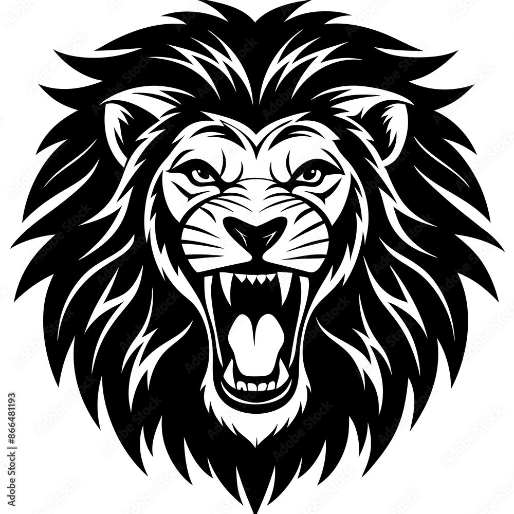 lion head angry icon vector silhouette illustration lion head angry icon vector silhouette illustration