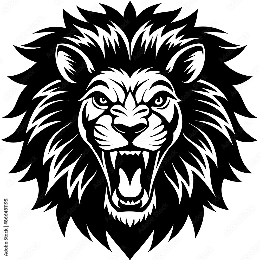 lion head angry icon vector silhouette illustration lion head angry icon vector silhouette illustration