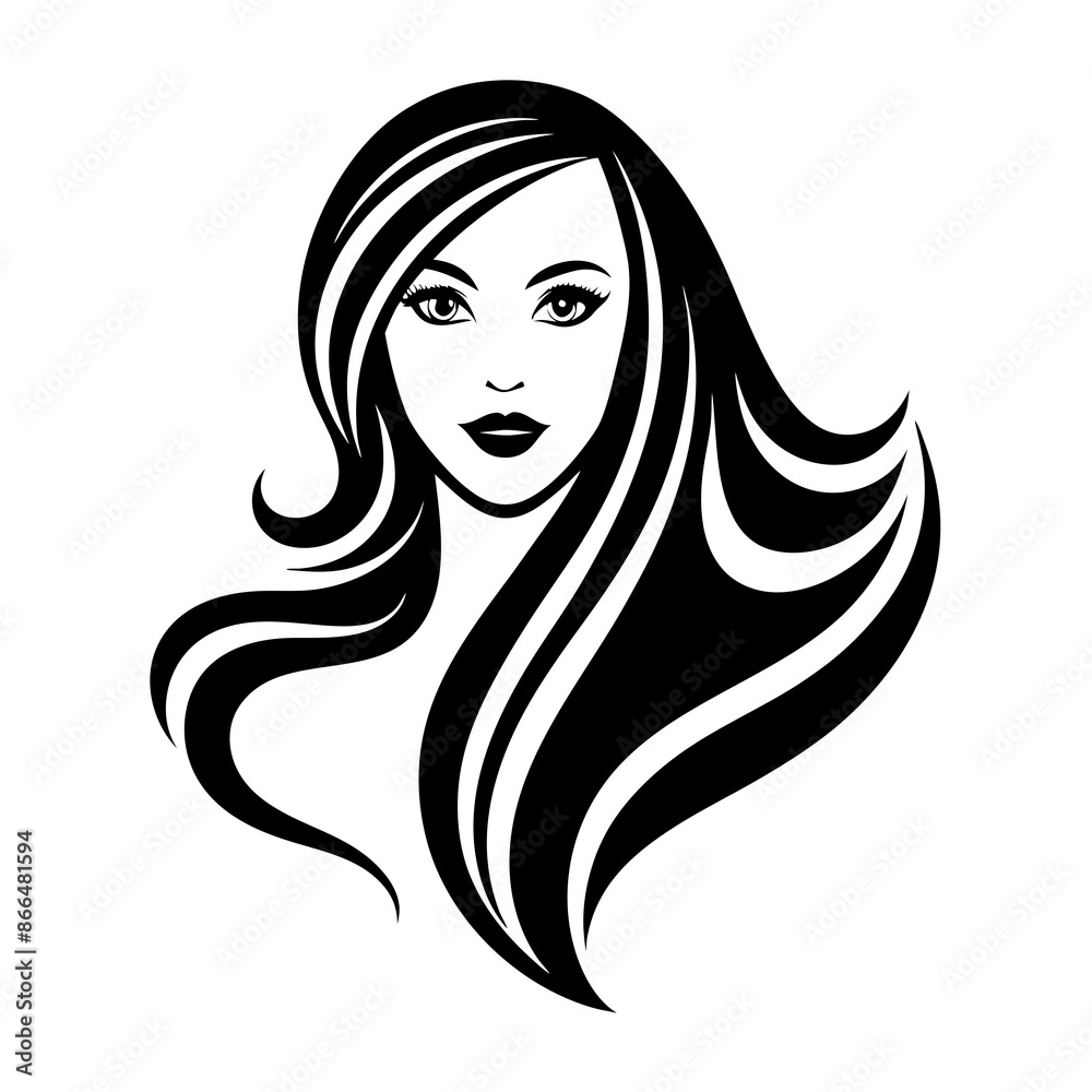 woman head beautiful logo icon vector silhouette woman head beautiful logo icon vector silhouette