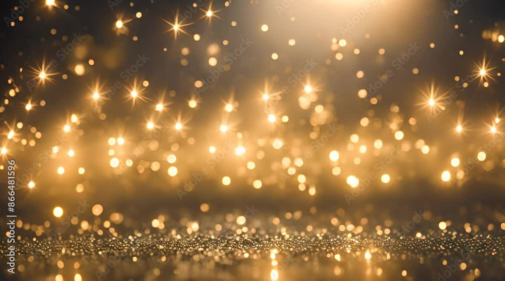 Gold and silver colored glowing glow out of focus blurred particles and lights and waves Gold and silver colored glowing glow out of focus blurred particles and lights and waves