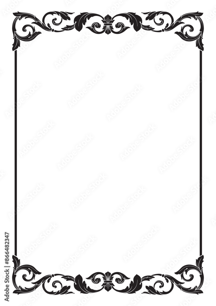 Blank Notebook Page Calligraphic Flourish Blank Notebook Page Calligraphic Flourish