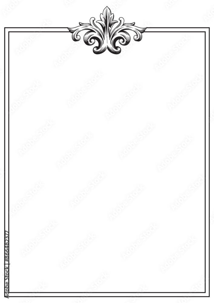 Blank Notebook Page Calligraphic Flourish Blank Notebook Page Calligraphic Flourish
