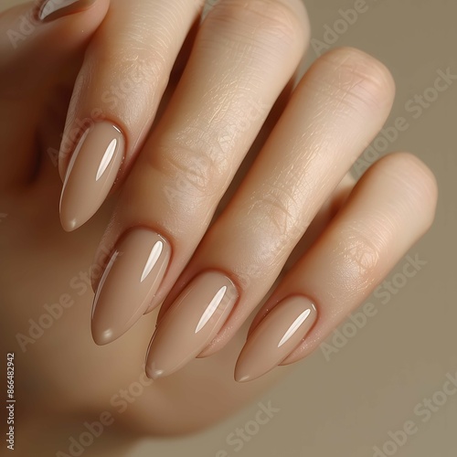 Natural nails with a healthy, glossy shine. 