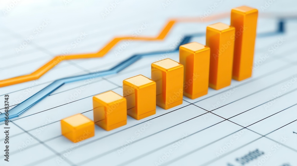 A detailed image of equity graphs and charts showing growth, perfect for a financial banner with ample copy space