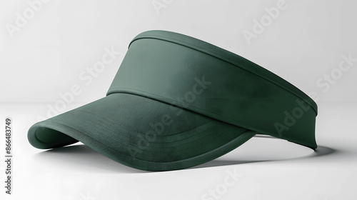 Blank green visor hat mockup on white background