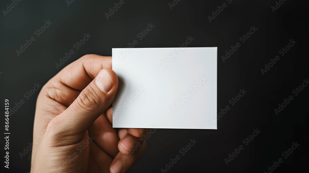Empty business card mockup held by hand Empty business card mockup held by hand