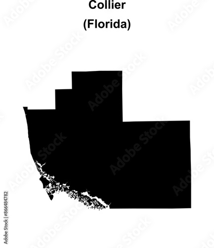 Collier County (Florida) blank outline map