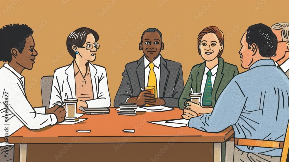 Diverse Team Collaborating in a Business Meeting Diverse Team Collaborating in a Business Meeting