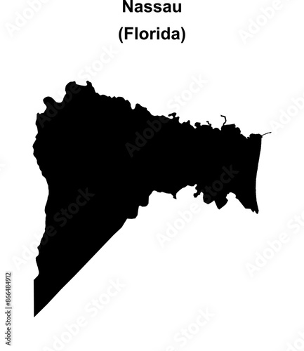 Nassau County (Florida) blank outline map