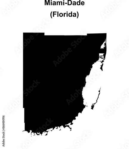 Miami-Dade County (Florida) blank outline map