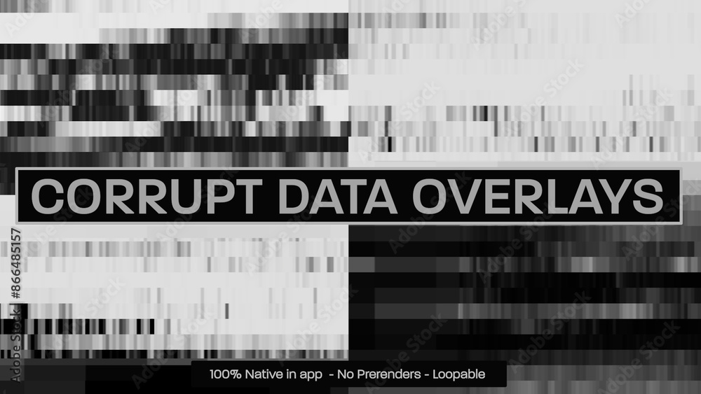 Data Corruption Artifacts Dynamic Motion Overlays Stock Template ...