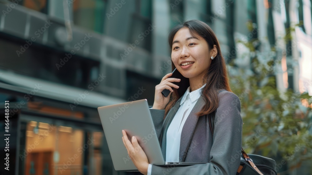 The businesswoman with laptop The businesswoman with laptop