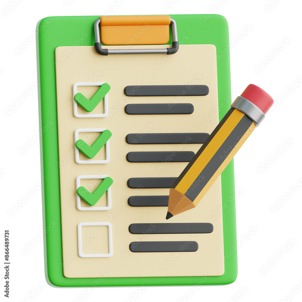 Checklist 3d Illustration