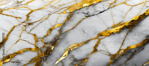 White Cracked Marble rock stone marble texture. White gold marble texture pattern. Generative AI.	
