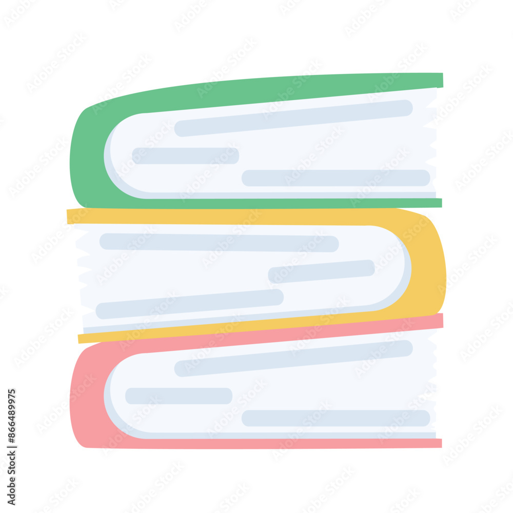 Stack of Books for reading and education flat Stack of Books for reading and education flat
