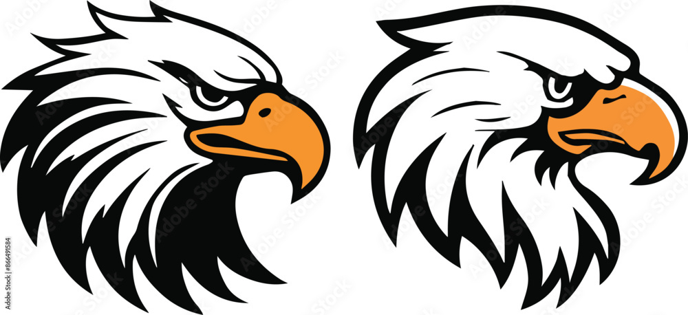 Fototapeta premium Eagle head vector silhouette image