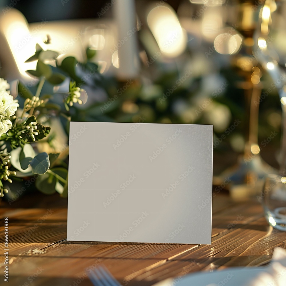 Rustic Table with Blank Card