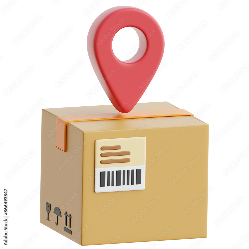 Package Location 3d Illustration Package Location 3d Illustration