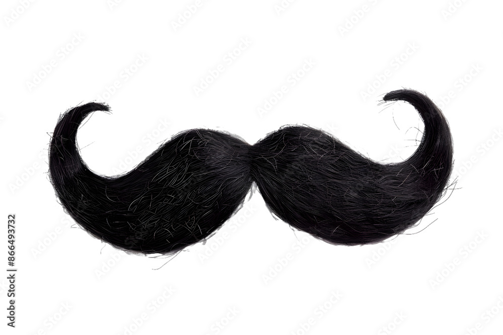 Black moustache isolated on transparent background Black moustache isolated on transparent background