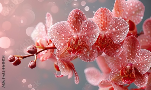Isolated orchid on white background. Orchidee backgrounds for spa, cosmetic, and floral banner.